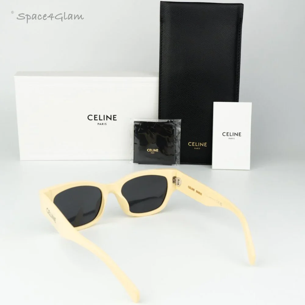 BRAND NEW Celine CL40197U 39A Shiny Light Brown Smoke Geometric Sunglasses